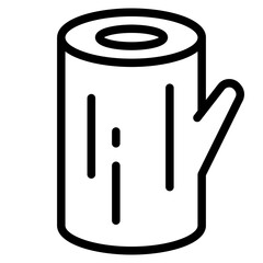 Wood log icon, lumber 