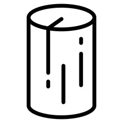 Wood log icon, lumber 