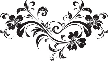 Decorative Divider Element Classic Vintage Design Intricate Floral Frame Victorian Style Emblem