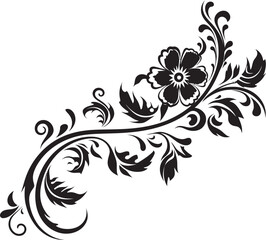 Classic Vintage Design Intricate Floral Art Victorian Era Logo Elegant Floral Badge