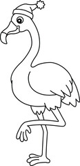 Flamingo Animal Isolated Coloring Page for Kids