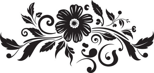 Classic Vintage Design Intricate Floral Art Victorian Era Logo Elegant Floral Badge