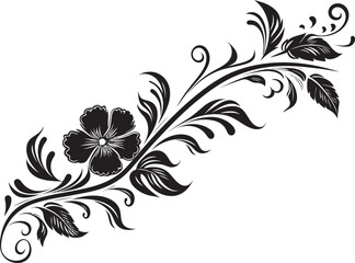 Victorian Floral Icon Elegant Scrollwork Design Retro Floral Emblem Vintage Decorative Pattern
