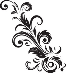 Retro Floral Swirl Graphic Classic Border Design Decorative Scrollwork Logo Icon Antique Floral Emblem