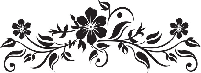 Fototapeta premium Vintage Ornate Divider Line Art Classic Floral Emblem Design