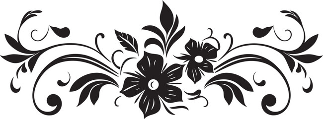 Antique Style Emblem Classic Divider Line Intricate Floral Logo Victorian Era Ornament