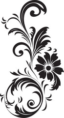 Decorative Divider Element Classic Vintage Design Intricate Floral Frame Victorian Style Emblem