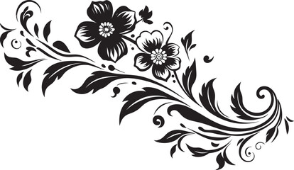 Elegant Ornamental Art Retro Floral Vector Vintage Floral Logo Antique Scrollwork Design