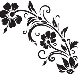 Classic Vintage Design Intricate Floral Art Victorian Era Logo Elegant Floral Badge