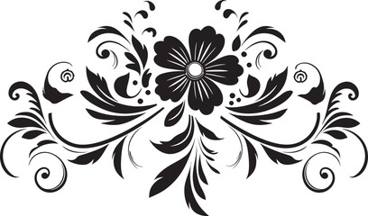 Classic Divider Logo Intricate Floral Emblem Victorian Floral Icon Elegant Scrollwork Design