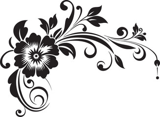 Floral Filigree Graphic Traditional Divider Line Design Classic Vintage Logo Antique Style Floral Art