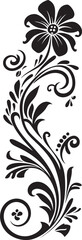 Victorian Style Floral Logo Icon Decorative Divider Line Artwork