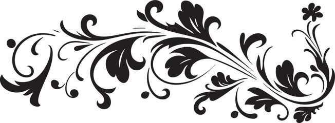 Vintage Floral Badge Decorative Divider Line Antique Floral Frame Classic Vintage Icon