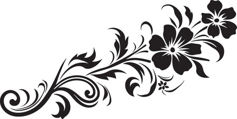 Classic Vintage Design Intricate Floral Art Victorian Era Logo Elegant Floral Badge