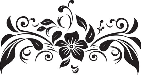 Classic Divider Logo Intricate Floral Emblem Victorian Floral Icon Elegant Scrollwork Design