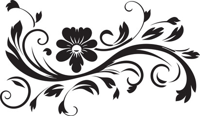 Classic Vintage Design Intricate Floral Art Victorian Era Logo Elegant Floral Badge