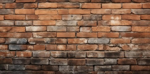 Obraz premium bricks wall texture as a background a row of bricks arranged in a row from left to right, with a metal pole in the foreground and a brick wall in the background