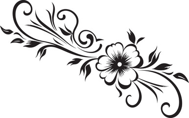 Classic Floral Scroll Icon Decorative Divider Line Element Art