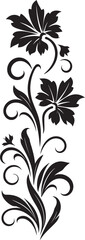 Classic Floral Border Logo Design Decorative Floral Swirl Vector Icon
