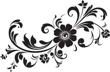 Vintage Floral Divider Line Elegant Vector Ornament Retro Style Decorative Floral Separator Logo Icon