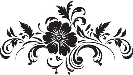 Retro Style Decorative Floral Separator Logo Icon Ornate Floral Ornament Design Vintage Divider Line