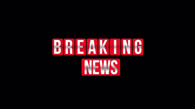 Breaking News Rotating 3D Animation with Transparent Background. News Overlay. 4K