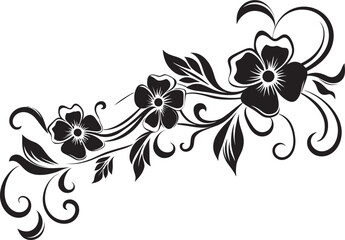 Elegant Vintage Floral Pattern Intricate Retro Style Divider Line Art