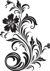 Intricate Retro Style Divider Line Art Classic Antique Floral Icon