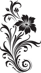Vintage Style Divider Line Icon Retro Floral Scrollwork Graphic
