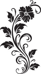 Classic Victorian Floral Ornament Retro Style Elegant Floral Icon