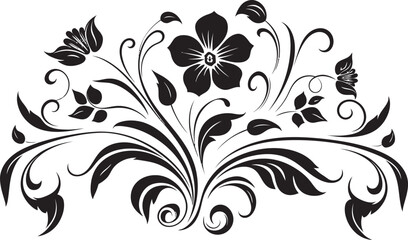 Vintage Decorative Scrollwork Icon Traditional Victorian Era Floral Emblem