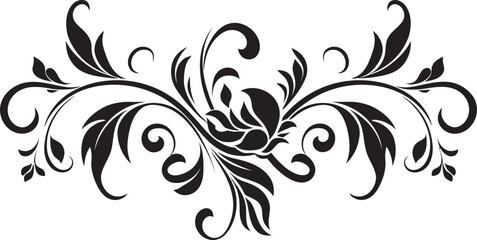 Ornamental Floral Divider Line Emblem Victorian Floral Artwork Border