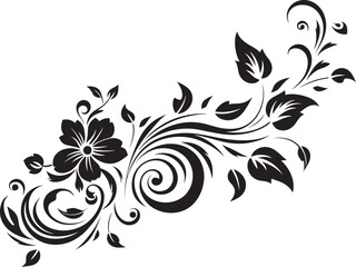 Retro Floral Element Ornament Logo Vintage Decorative Border Badge