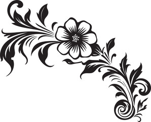 Classic Divider Line Element Vector Victorian Style Floral Logo