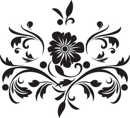 Victorian Floral Icon Design Retro Floral Emblem Pattern