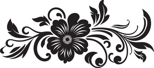 Antique Floral Frame Emblem Classic Divider Logo Icon