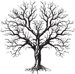 Heart and Tree Symbol Vector Logo Design Heart Shaped Dry Tree Icon Graphic Illustration