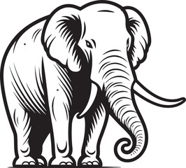 Abstract Elephant Silhouette Modern Emblem Minimalist Elephant Logo Geometric Symbol