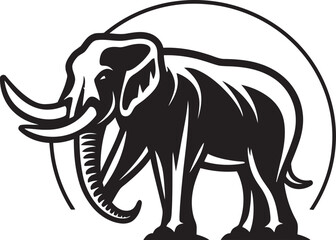 Fototapeta premium Minimalist Elephant Badge Creative Emblem Elegant Elephant Icon Retro Vector Art