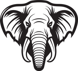 Obraz premium Elephant Head Icon Stylish Emblem Artistic Elephant Badge Abstract Vector Design