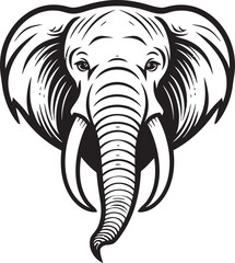Obraz premium Elephant Silhouette Badge Modern Design Iconic Elephant Logo Minimalist Vector Art