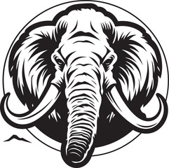 Elephant Silhouette Logo Artistic Emblem Geometric Elephant Icon Minimalist Design