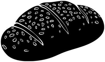 roll illustration swirl silhouette homemade logo bun icon swiss outline croissant loaf yeast food pastry bread sourdough bakery breakfast shape cake dough brown for vector graphic background