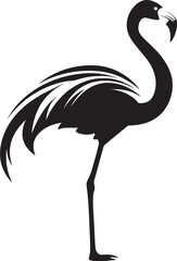 Minimalist Flamingo Icon Graphic Emblem Concept Flamingo Silhouette Badge Modern Vector Art