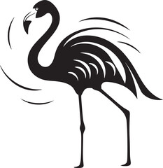 Elegant Flamingo Badge Geometric Emblem Flamingo Line Art Logo Iconic Design