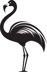 Geometric Flamingo Icon Retro Vector Art Flamingo Bird Logo Iconic Emblem