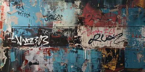 Fototapeta premium contemporary aerosol artful grungy rebellious street graffiti in bold style 