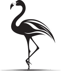 Obraz premium Flamingo Silhouette Badge Modern Vector Art Abstract Flamingo Graphic Stylish Logo Design