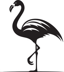 Abstract Flamingo Silhouette Geometric Emblem Minimalist Flamingo Badge Artistic Vector Icon