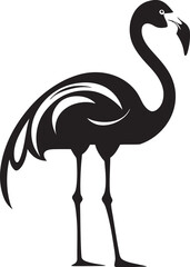 Vintage Flamingo Icon Modern Emblem Geometric Flamingo Icon Artistic Badge
